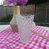Vase vintage en verre pointe diamantée