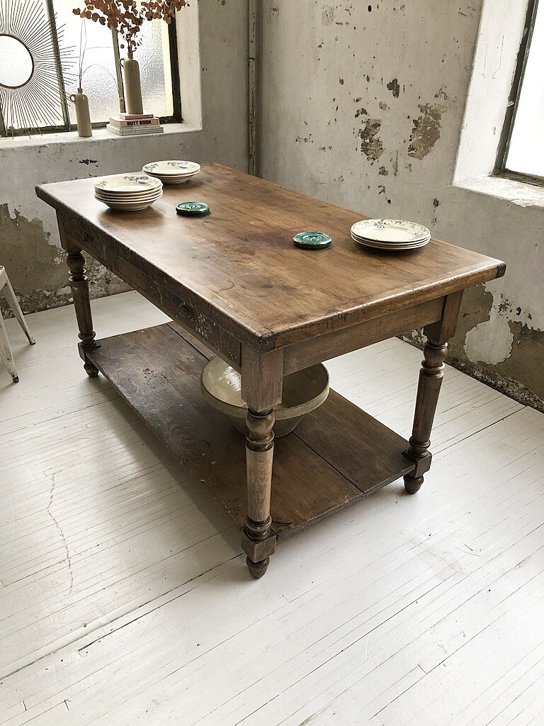 Artist studio oak draper table