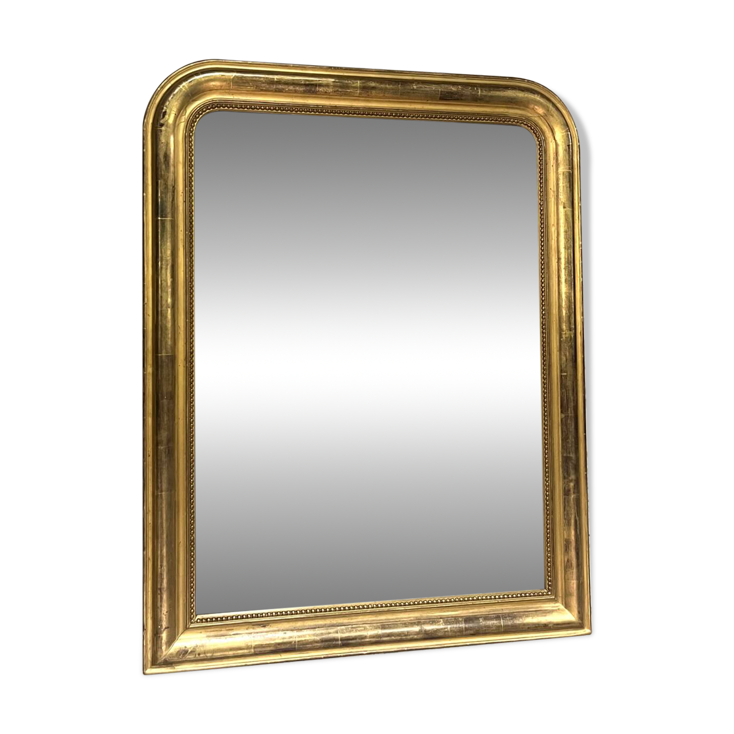 Louis-Philippe mirror gilded with gold leaf, 110.5cm/86cm trumeau