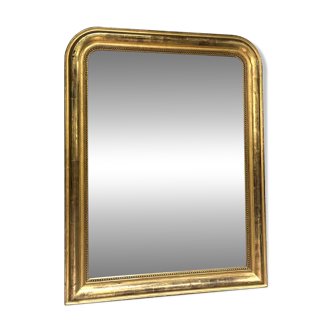 Miroir Louis-Philippe doré à la feuille d’or 110,5cm/86cm trumeau