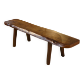 Brutalist elm bench by Aranjou, 1950s