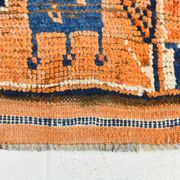 4x11 Faded Orange Navy Blue Turkish Orientel Runner Rug, 105x339Cm SK 23509