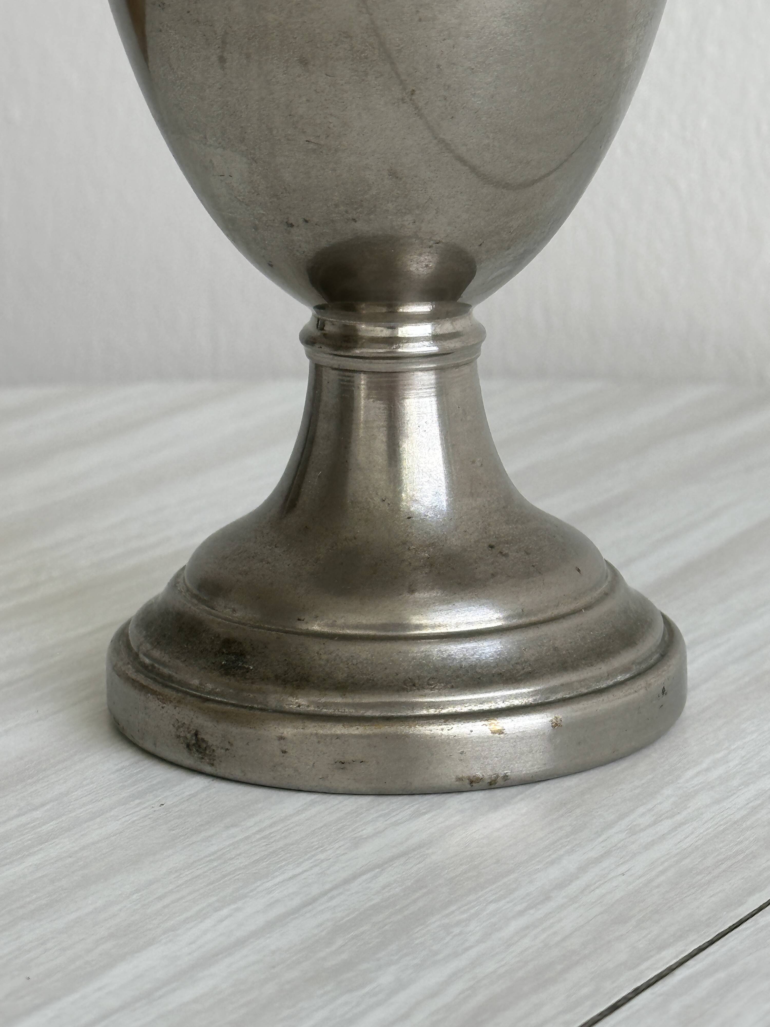 Vintage patinated tin vase