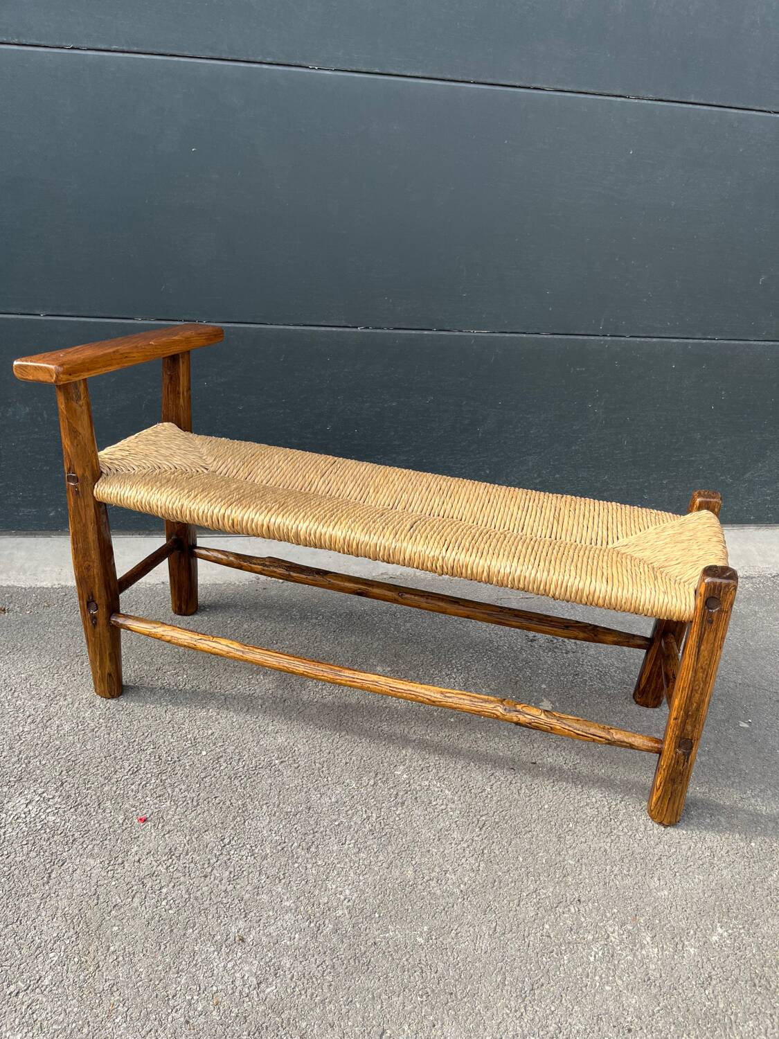 Straw bench from the 50s/60s