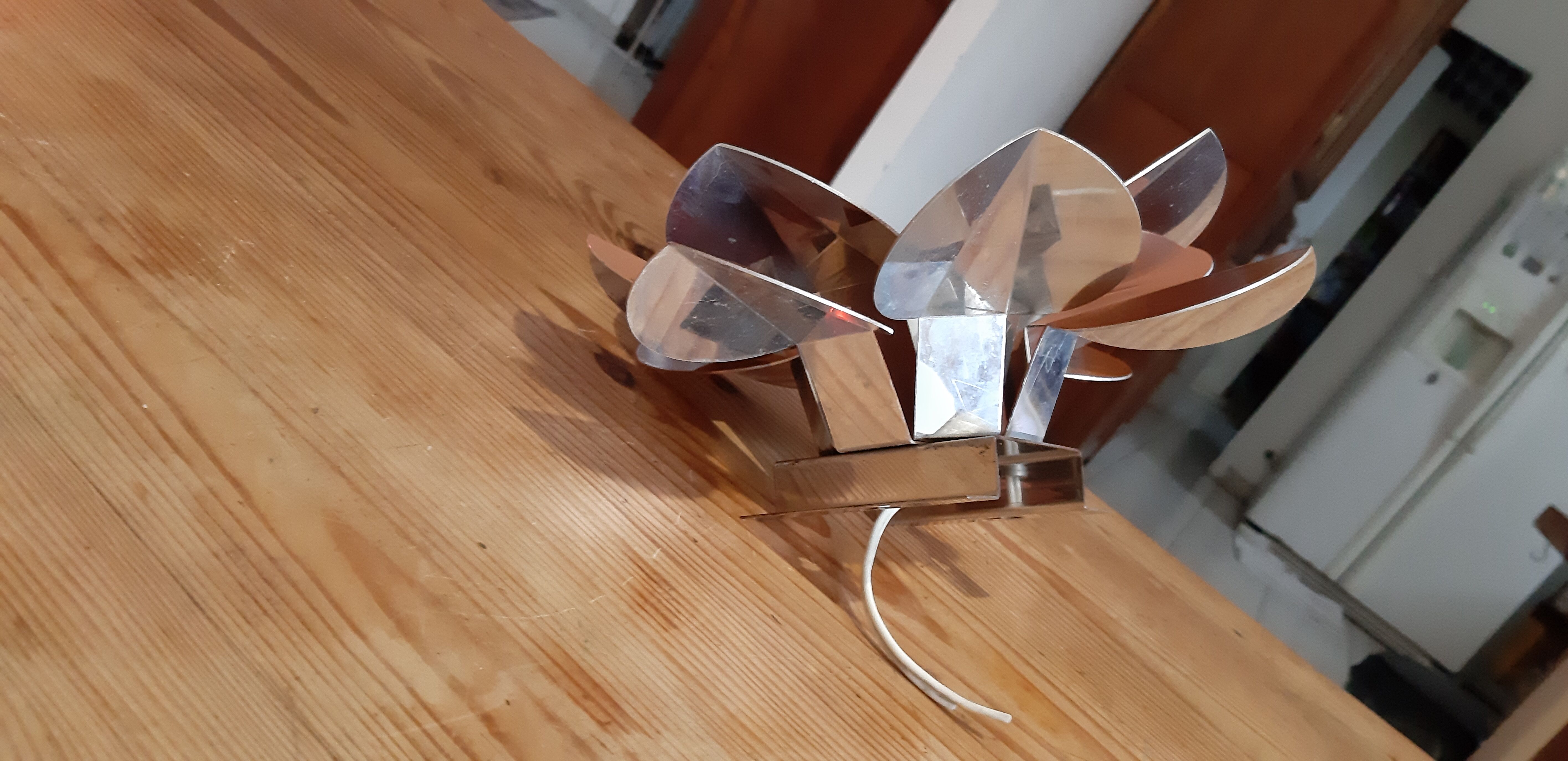 Vintage metal and chrome wall lamp " flower "