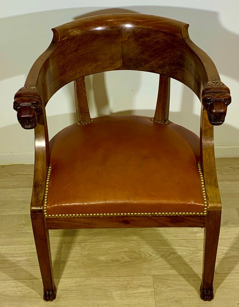 Empire mahogany office chair with gondola back