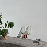 Brass and glass wall lamp 1950