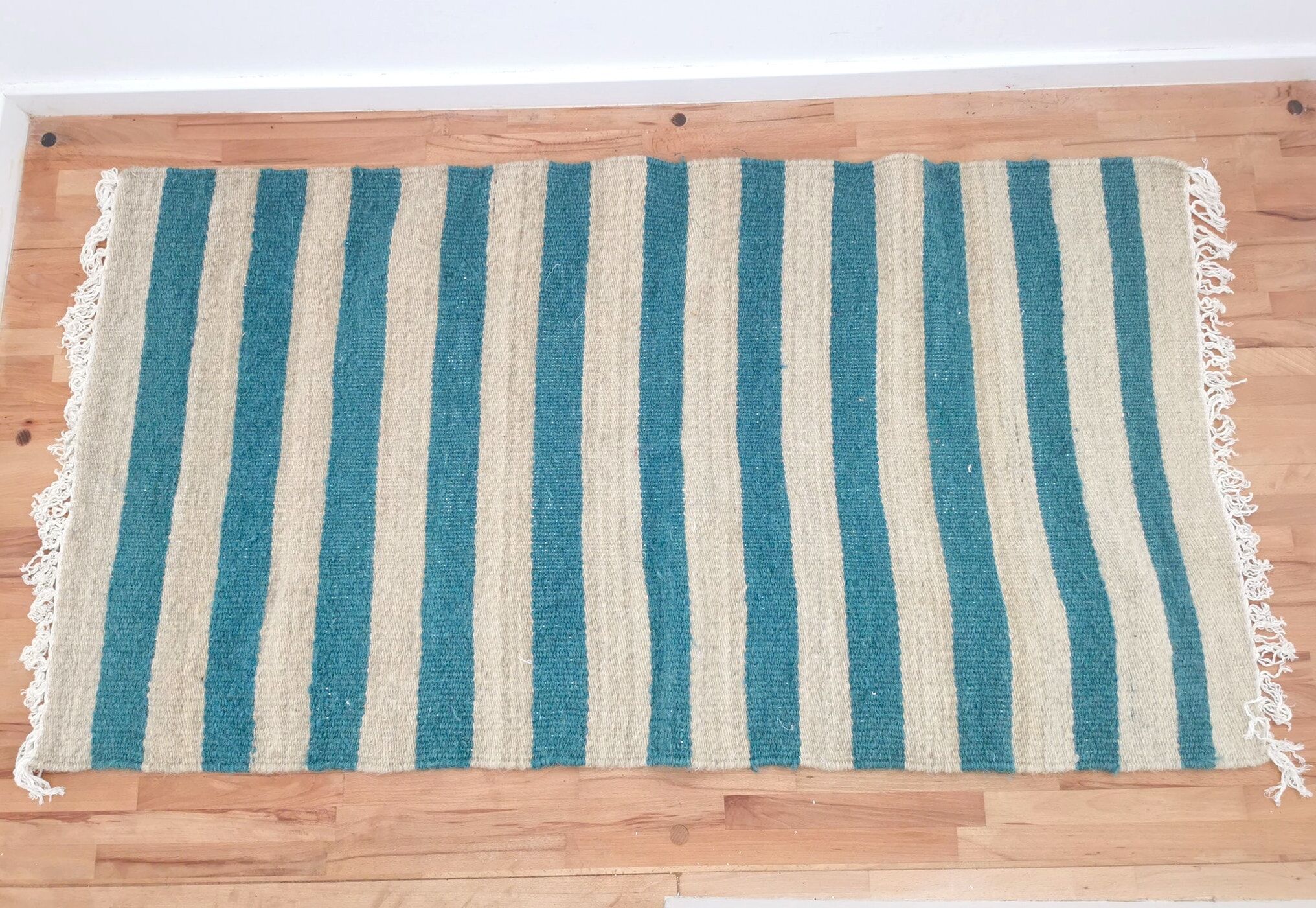 Double-sided kilim wool carpet fully handmade