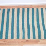 Double-sided kilim wool carpet fully handmade