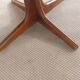 round/oval table with extension, central leg, dark shade, Baumann design