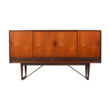 Danish teak and brass highboard by Sofus Jørgensen 1960s