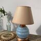 Bedside lamp in clichy glass and blue and white brass
