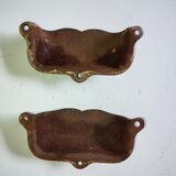 Pair of handles shell "Moustache" vintage metal