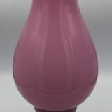 Vintage vase in pink opaline on white foot 36.8 cm