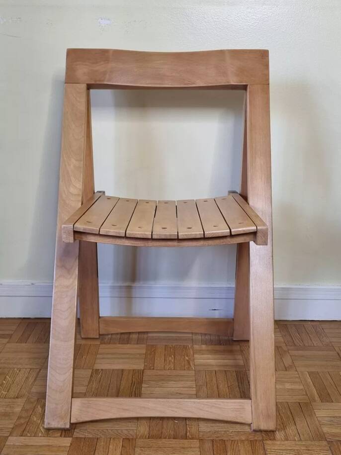 Chaise pliante vintage en chêne,  années 60