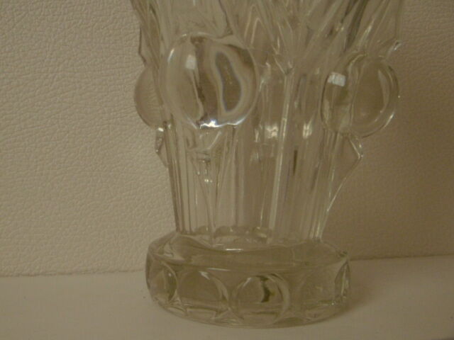 Art deco white crystal vase