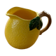 Lemon pitcher in ceramic slurry glazed yellow and green vintage