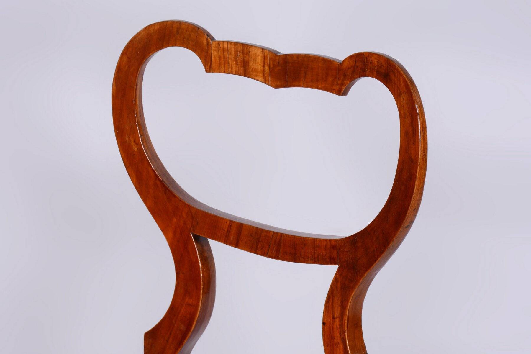 Biedermeier Polish Chair in Walnut Vener & Rattan, Austria, 1830s