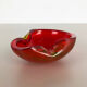 Large Murano Glass "Red-Yellow" Bowl Element Shell Ashtray Murano, Italy, 1970s
