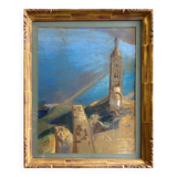 Painting by Edouard Pannetier (1884-1965) Mediterranean Estuary Orientalist