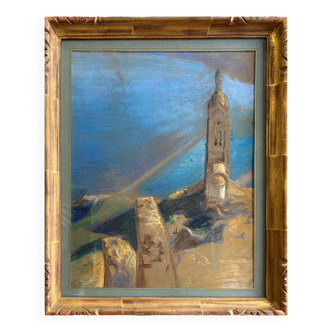 Painting by Edouard Pannetier (1884-1965) Mediterranean Estuary Orientalist