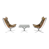 Chromed Falcon Chairs & Table by Sigurd Ressell 1970s