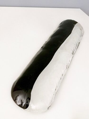 Long Postmodern Black and Clear Murano Glass Centerpiece by Aureliano Toso, Italy