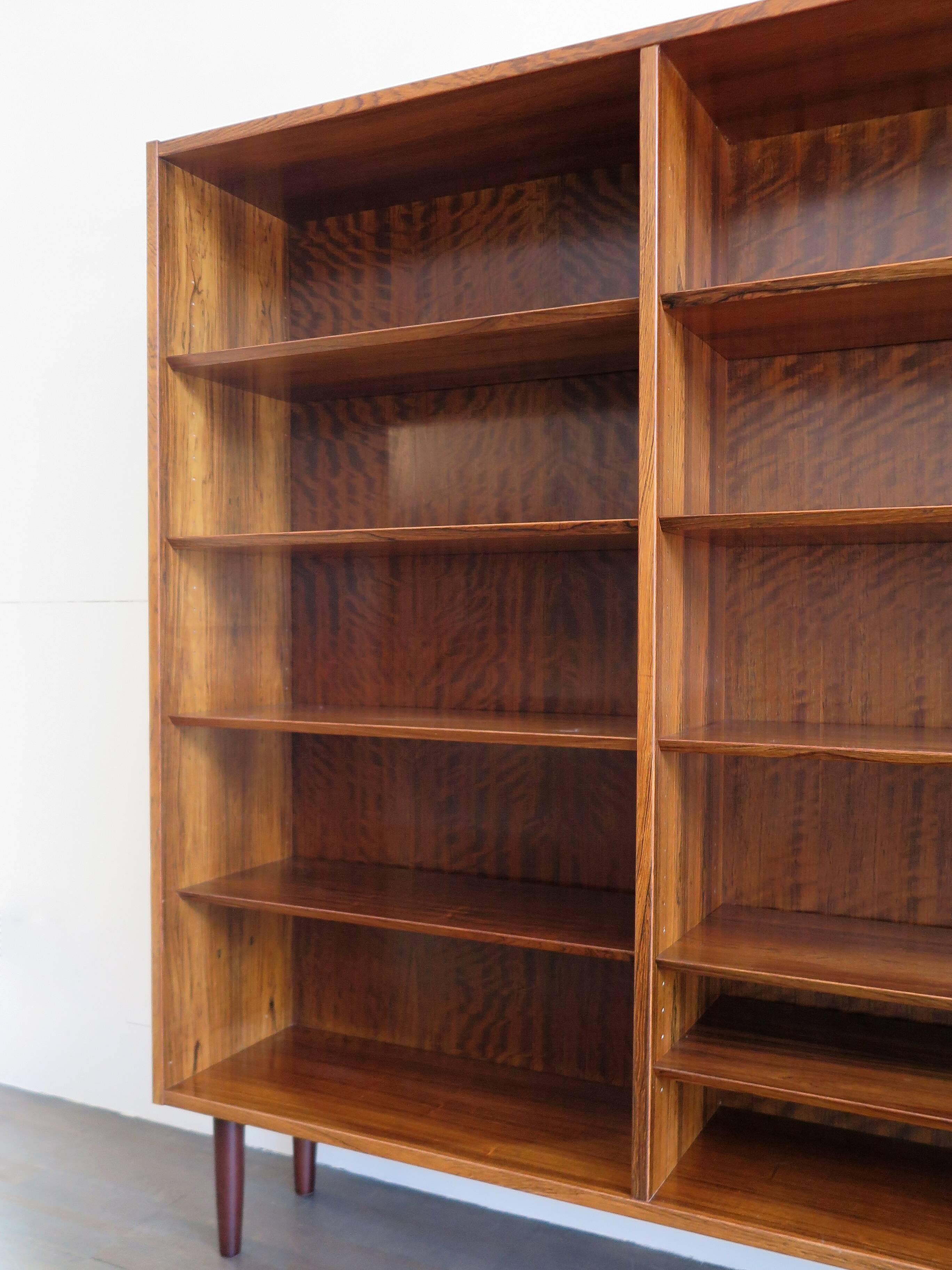 Poul Hundevad scandinavian rosewood bookcase, Denmark 1960s