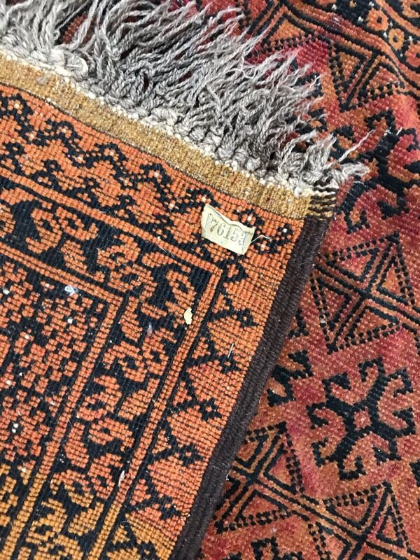 Carpet vintage made afghan turkmen hand 105 x 152 cm
