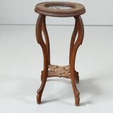 Art Deco wood/marble side table