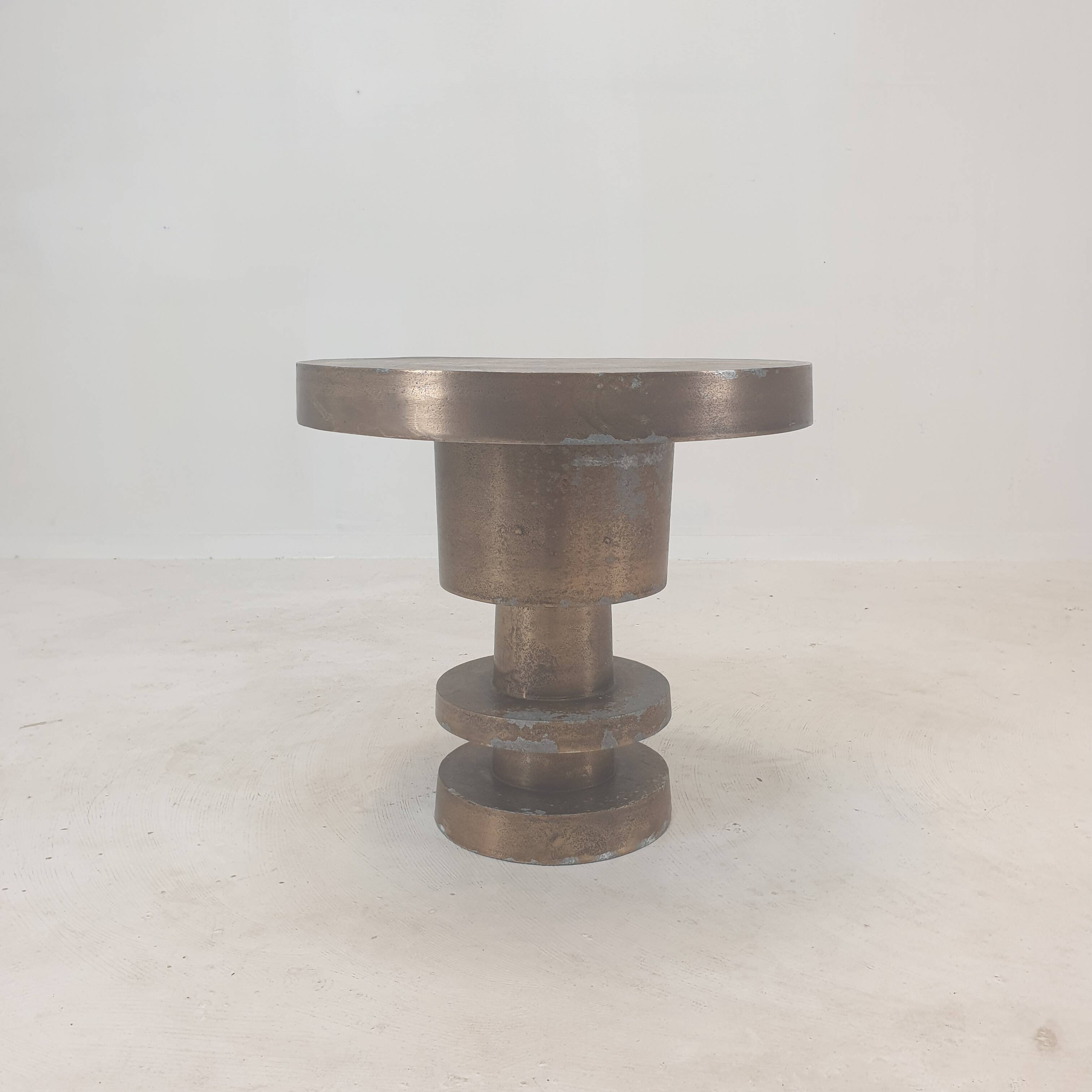 Round Metal Coffee or Side Table, 1970's