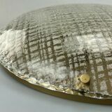 60s 70s lamp light plafoniere flush mount ice glass hillebrand 60s