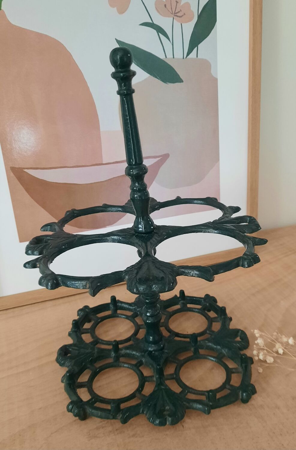 Vintage cast iron bottle rack