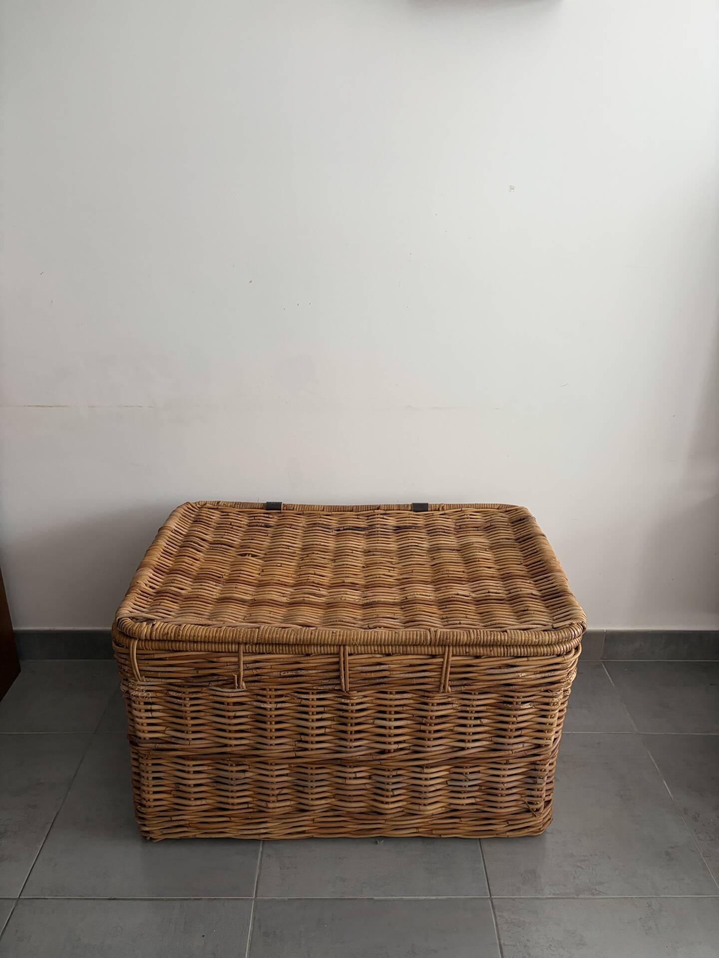 Large vintage wicker trunk