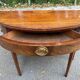 19th century English mahogany half-moon console desk
