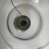 Lampe en forme de tulipe en verre et d'un pied en étain