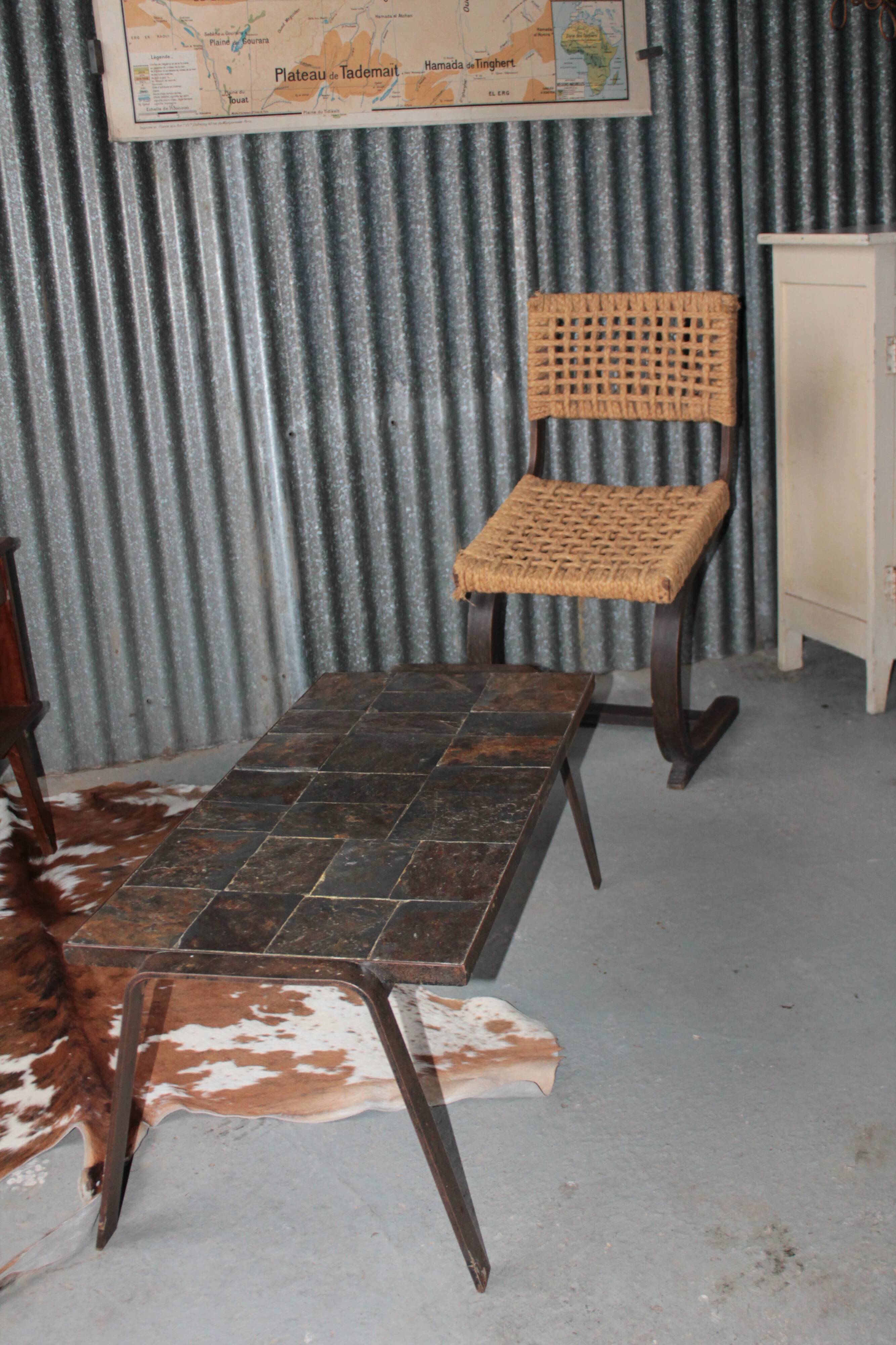 Brutal vintage slate coffee table