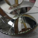 Art Deco coffee table, side table, with mirror glass and walnut veneer, 1930s