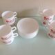 Suite de huit tasses à chocolat Van Houten en Arcopal / vintage années 70