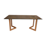 Designer table with golden base