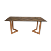 Table design piètement doré