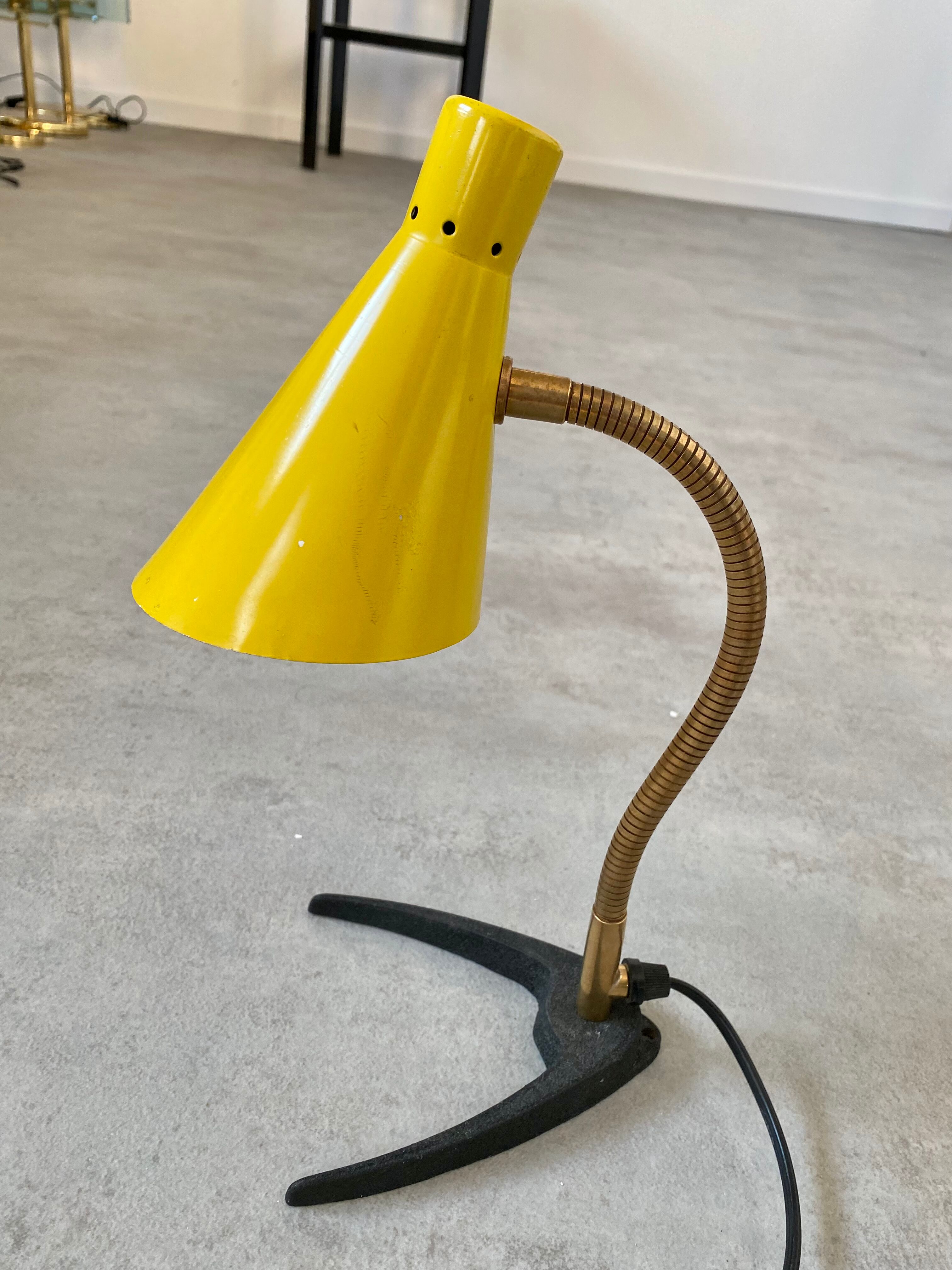 Old lamp cocotte design year 50 yellow