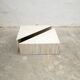 Series of 2 vintage travertine coffee tables published by Roche Bobois