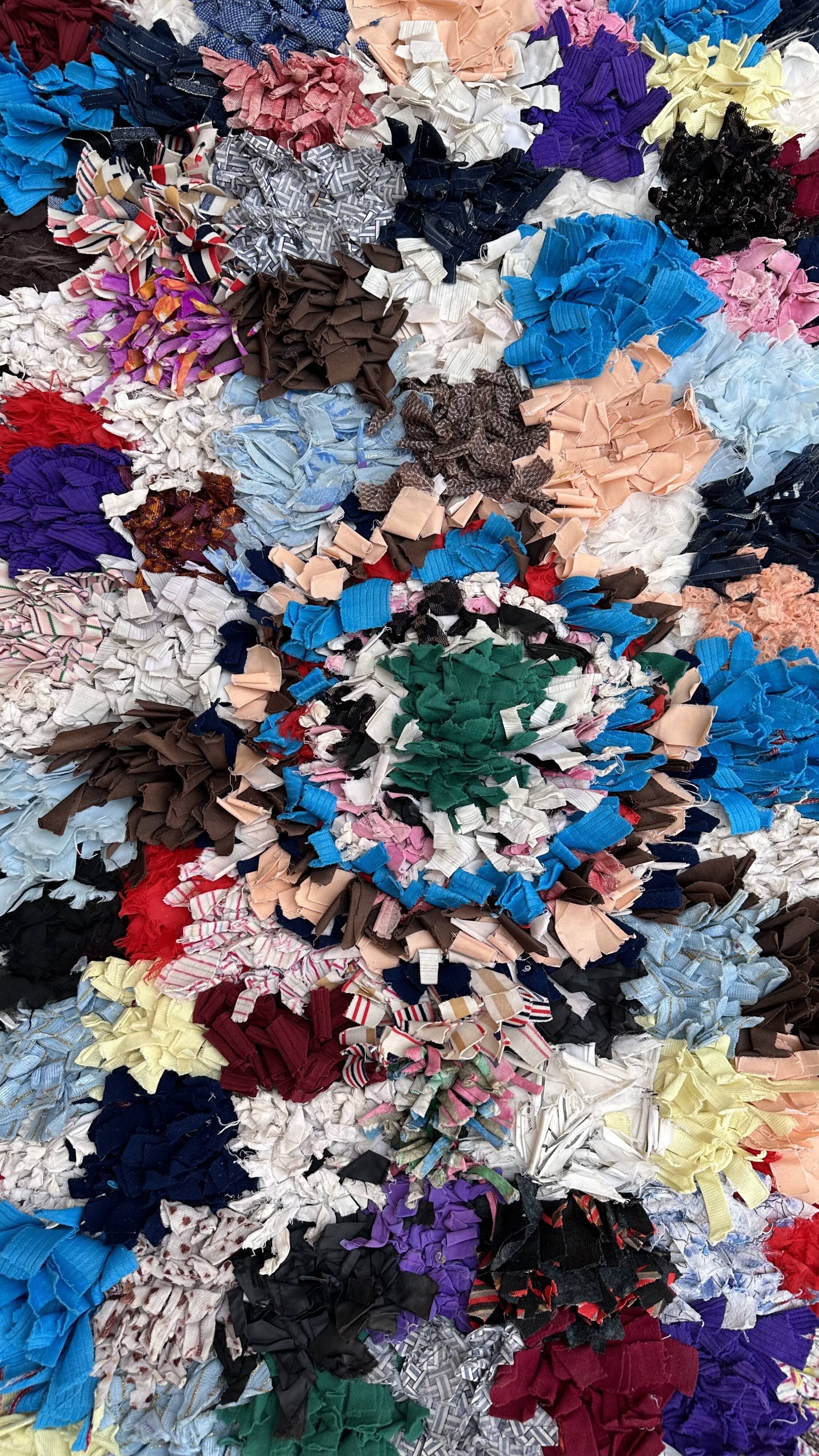 Colorful Boucherouite Berber rug - 63 x 162 cm