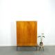 Meuble en placage avec tiroirs et piètement en acier, armoire vintage