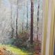 Huile sur toile encadrée signée J. Trassard Soleil landais L 80,5 cm