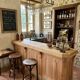 Bistro counter with a Hungarian point design.