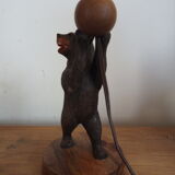 Lampe ours en bois, forêt noire