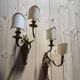 Pair of Louis XV style Rocaille wall sconces in bronze