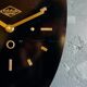 Vintage formica clock asymmetrical silent wall clock "Black Lutecia"